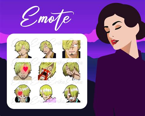 Sanji One Piece Pack Of 9 Emotes For Twitch And Discord Etsy
