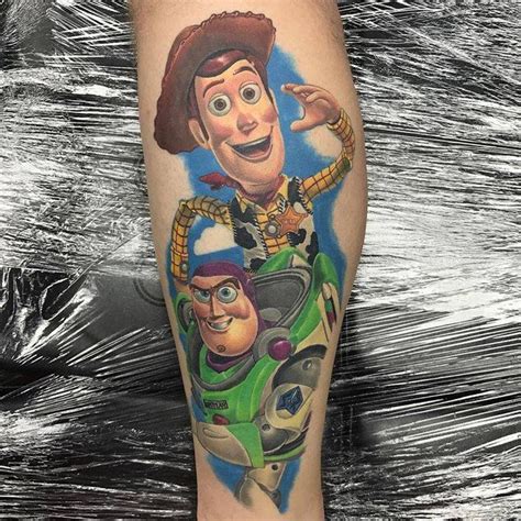 Healed Toy Story Tattoo On The Left Calf Toy Story Tattoo Disney Tattoos Trendy Tattoos