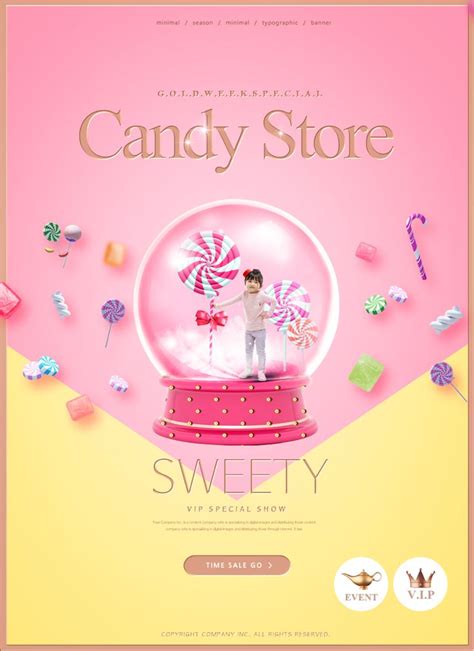 Candy Store Pink Flyer Template In 2020 Leaflet Design Template