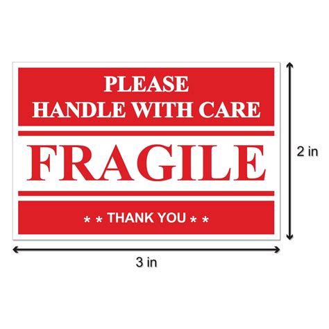 Office And School Supplies Handle With Care Fragile Stickers For Shipping And Moving Methdic