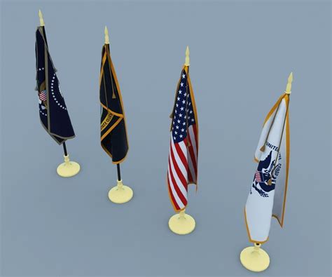 3d Model Flag Us Vr Ar Low Poly Cgtrader