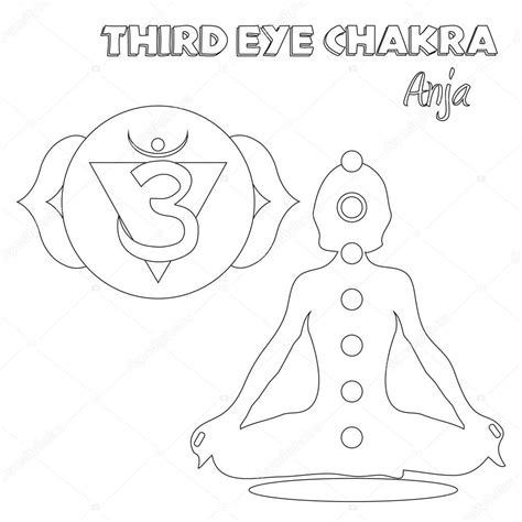 Derde oog Chakra kleurplaat — Stockfoto © smk0473 129215986