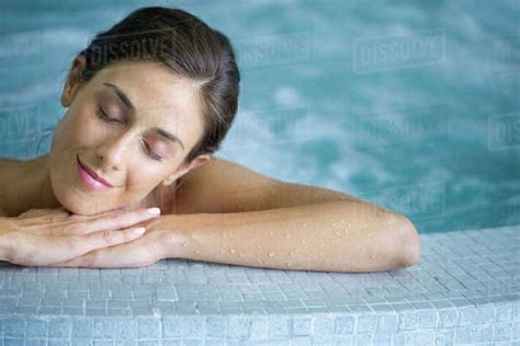 Woman Relaxing In Jacuzzi Stock Photo Dissolve