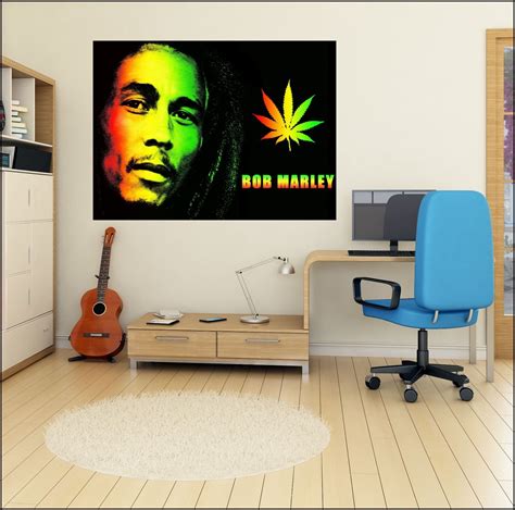 Bob Marley Colour Photo Vinyl Wall Art Sticker 6 Sizes A4 Xxl 12m