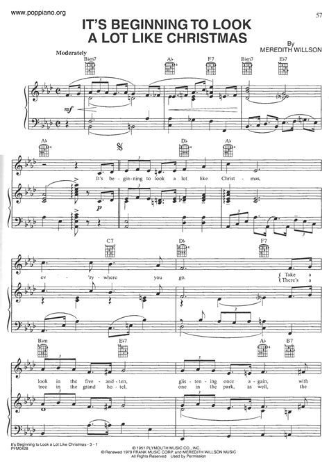 Michael Buble Its Beginning To Look A Lot Like Christmas Sheet Music Pdf Free Score Download ★