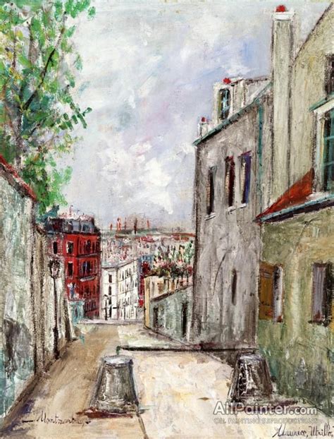 Maurice Utrillo Rue Du Mont Denis In Montmartre Oil Painting