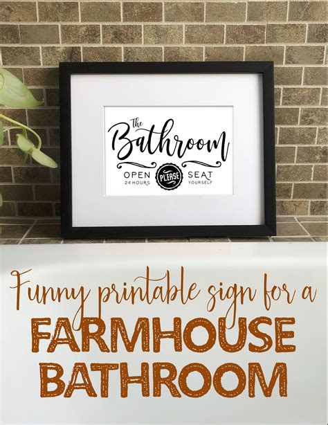 Free Printable Farmhouse Bathroom Signs
