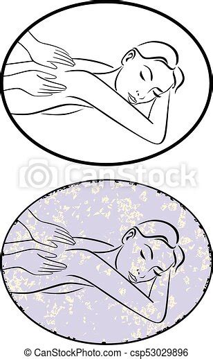 Massage Spa Therapy Line Drawing Grunge Vector Eps 10 Canstock