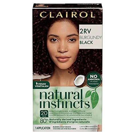 Clairol Natural Instincts Demi Permanent Hair Dye 2rv Burgundy Black Hair Color Pack Of 1