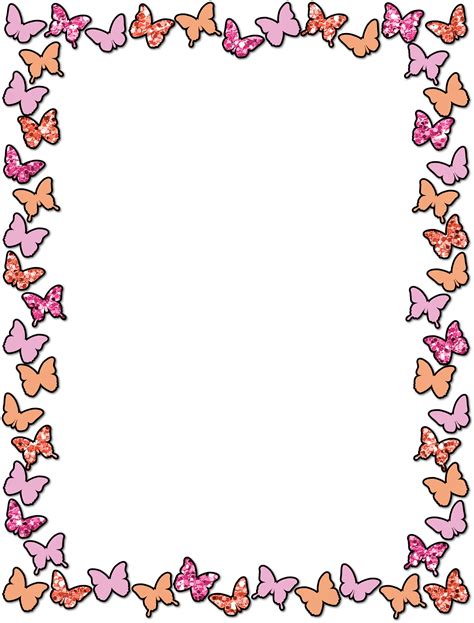 Border Design Butterfly Pink