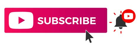 Red subscribe button channel with like comment and share icon. YouTube Subscribe button png vector + Notification Bell