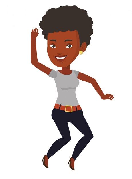 Premium Vector Young African American Woman Jumping