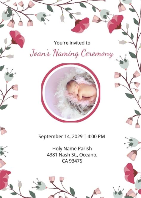 Naming Ceremony Invitation