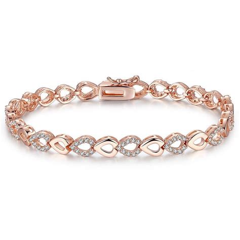 Fashion Rose Gold Plated Heart Bracelet For Women Jewellery Online