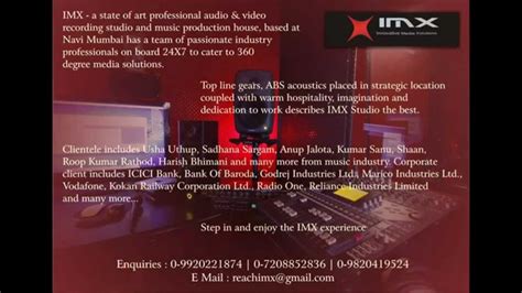 Imx Studio Navi Mumbai Youtube