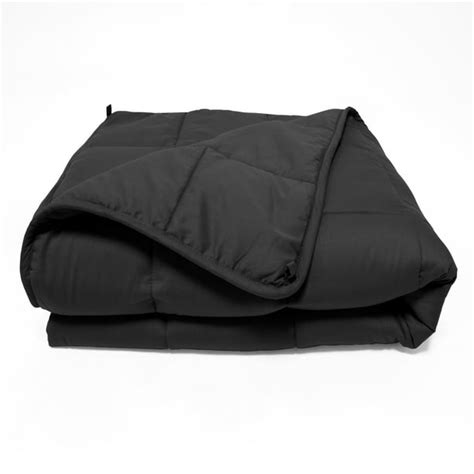 Quilted Microfiber 10 Pound Weighted Throw Blanket Black 41 X 60