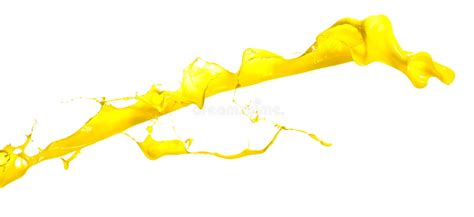 Yellow Paint Splash On White Background Stock Photo Image Of Spots