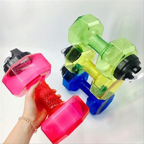 2 5l dumbbells shaped plastic big large capacity gym sports water bottle outdoor fitness bicycle
