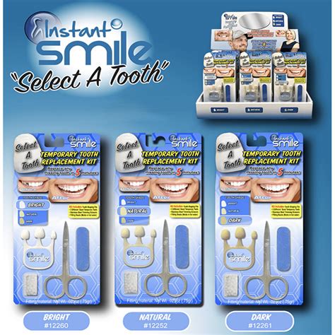 Instant Smile Select A Tooth Temporary Tooth Replacement Kit Bright