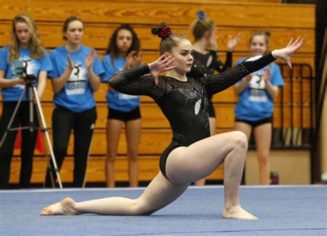 High School Girls Gymnastics Anna Tanke Shooting For State