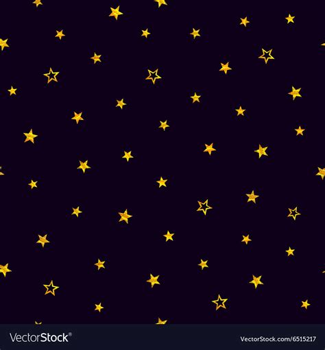 Gold Stars On A Purple Background Seamless Pattern