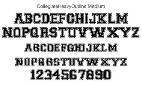Collegiate Heavy Outline Font Outline Fonts Alphabet Capital Letters