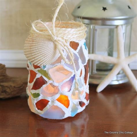 Sea Glass Mason Jar Angie Holden The Country Chic Cottage