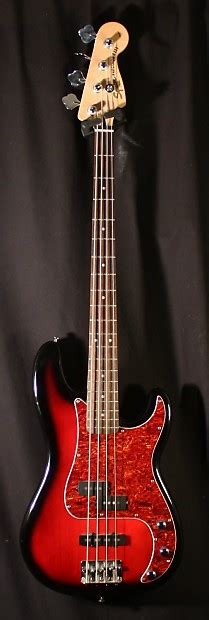 Squier Fender Precision Bass Standard Series Red Burst Reverb