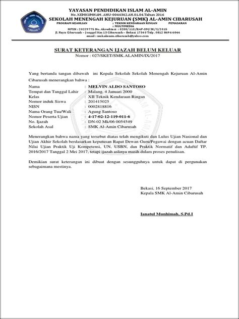 Contoh Surat Keterangan Penyetaraan Ijazah Pns - Surat Keterangan