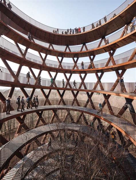 Spiral Observation Tower Rises Out Of Danish Forest