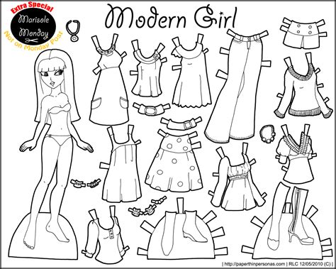 So, this paper doll began when i was asking for paper doll colouring pages coloring books diy paper paper crafts diy crafts paper dolls clothing paper. Black and White Printable Paper Doll from the Marisole ...