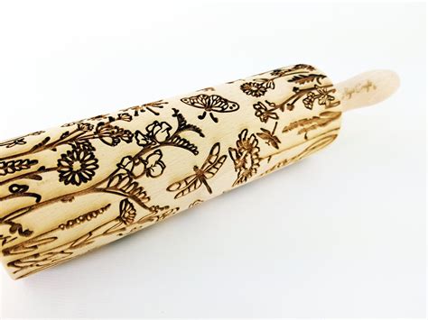 Prairie Embossing Dough Roller Laser Cut Rolling Pin For Etsy