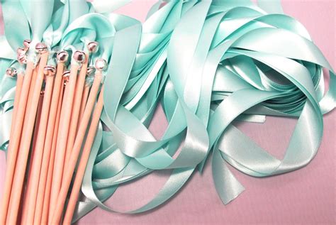 50 Magical Wedding Ribbon Wands In Your Colors By Livingafairytale