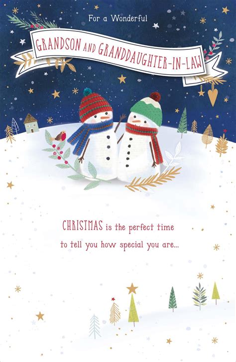 Grandson And Multi Caption Christmas Greeting Card With Stick On Captions Cards