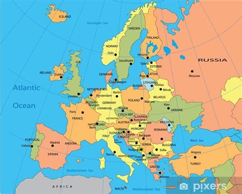 Duvar Resmi Avrupa Siyasi Haritas Pixers Com Tr