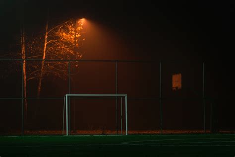 Soccer Goal Net Dark Field Photography 4k Hd Photography 4k