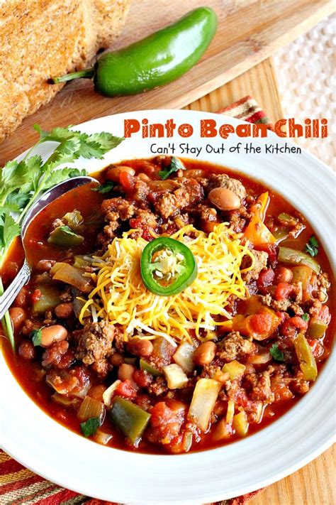 Stewed or diced tomatoes in the red or italian types or the. Pinto Bean Chili - Can't Stay Out of the Kitchen