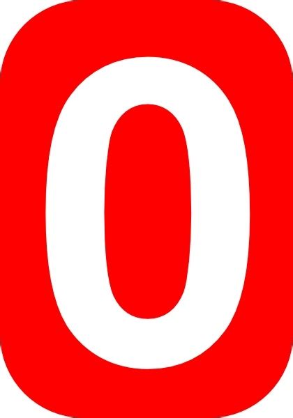 Red Rounded Rectangle With Number 0 Clip Art Free Vector In Open Office