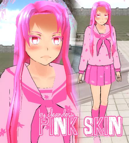 R Eq Pink Skin For Yandere Simulator By Cleandesu Yandere