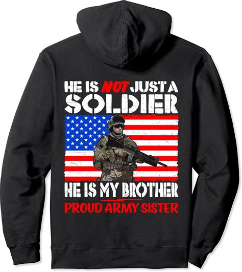 My Brother Is A Soldier Proud Army Sister Military Sibling Pullover Hoodie