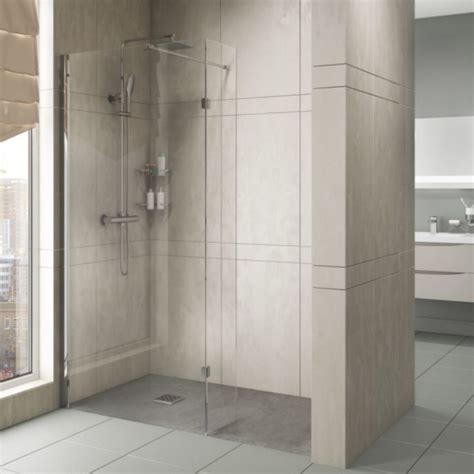 800mm Walk In Shower Screen With 300mm Hinged Return Screen 8mm Glass Better Bathrooms