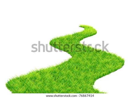 Illustration Grass Road On White Background Stock Vector Royalty Free
