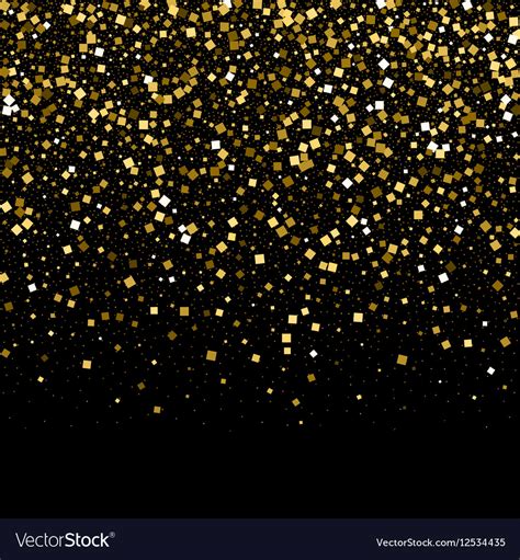 Gold Confetti Glitter On Black Background Vector Image