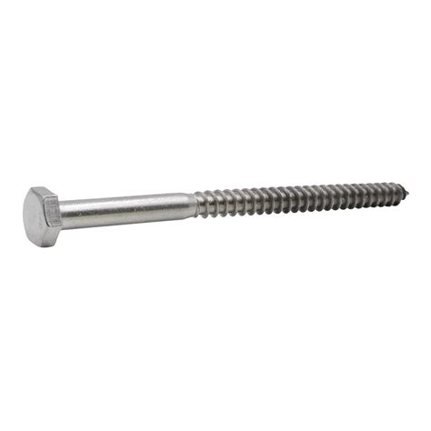 Everbilt 1/4 in. x 4 in. Stainless Steel Hex Lag Screw (5-Pack)-812660 ...