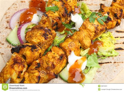 Indian Tandoori Chicken Tikka Kebabs Stock Image Image Of Chutney