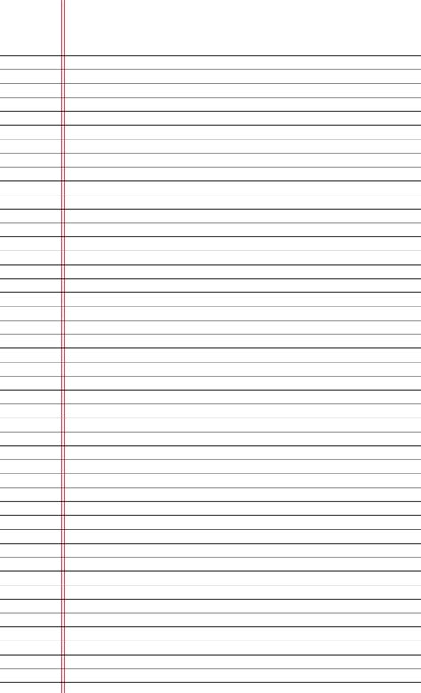 college ruled lined paper on legal sized paper in portrait