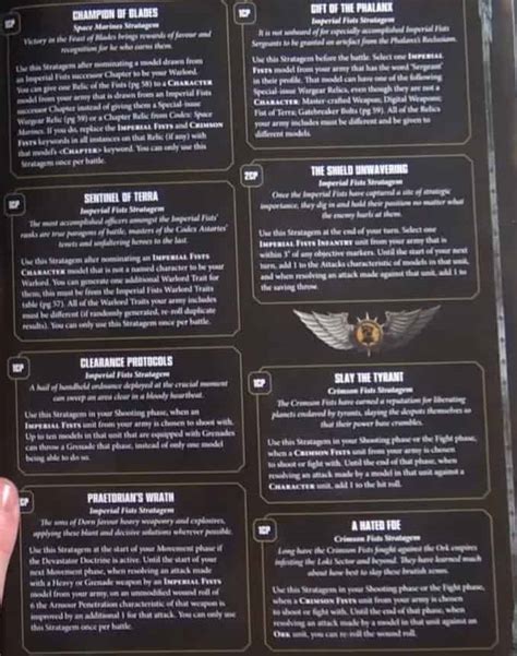 40ks New Imperial Fists Codex Supplement Rules