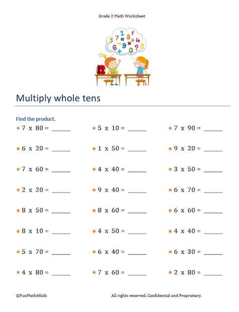 2nd Grade Math Worksheets Multiplication