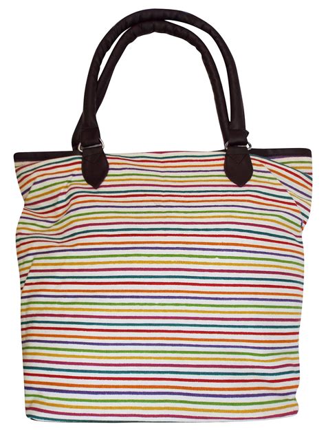 MULTI Fine Striped Shopper Bag