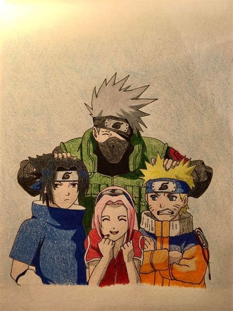My Drawing Of Naruto Kakashi Sasuke And Sakura Rnaruto